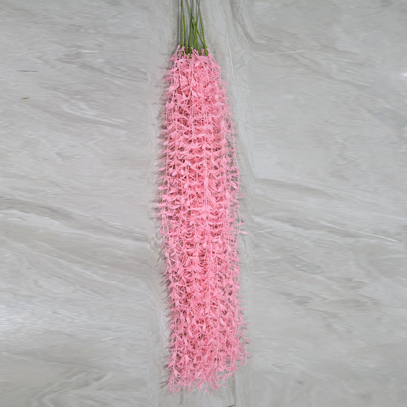 Sauce artificial hoja supermercado decoración mimbre colgando sauce pared colgante boda interior verde planta 5 Tenedor Cruz Jianglong ratán sauce hoja