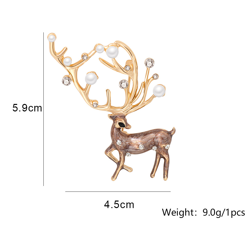 Mode Cerf Alliage Incruster Perles Artificielles Strass Femmes Broches 1 Pièce display picture 1