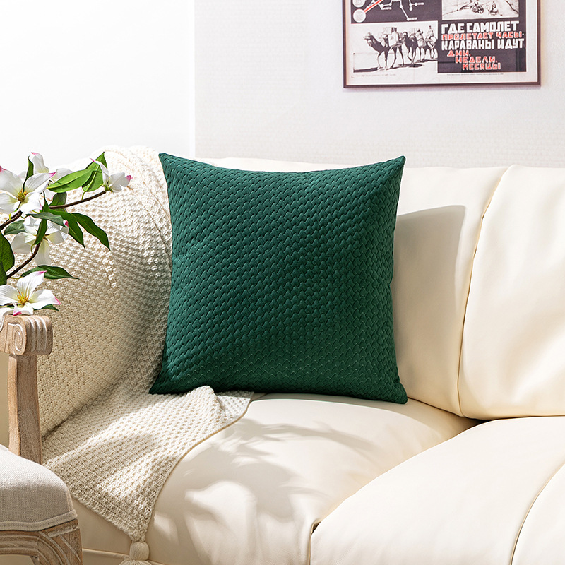 New Nordic Simple Dutch Velvet Three-Dimensional Embossed Twill Large Pillow Cushion Sofa Waist Pillowcase_voghion.com