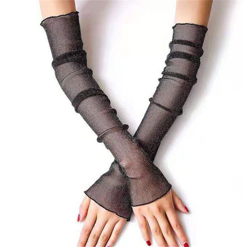 Ice Sleeve Women's Summer Silver Arm Sleeve Outdoor Driving Riding Mesh Lace Sunscreen UV Protection Sleeve Ice Sleeve Women's Summer Silver Arm Sleeve Outdoor Driving Riding Mesh Lace Sunscreen UV Protection Sleeve