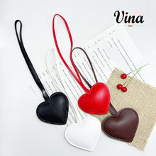 现货皮革桃心挂绳爱心包包挂件皮质充棉桃心汽车钥匙扣挂饰品配件