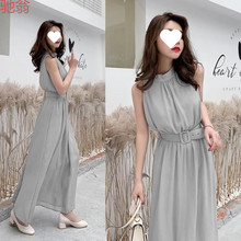 C3M雪纺连衣裙女装2024年夏季新款韩版女修身显瘦长