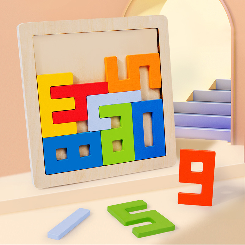 Bloques cognitivos digitales de niños bloques matemáticos de madera de granulares bloques lógicos de padres e hijos área de rompecabezas cerebrales juguetes de educación temprana