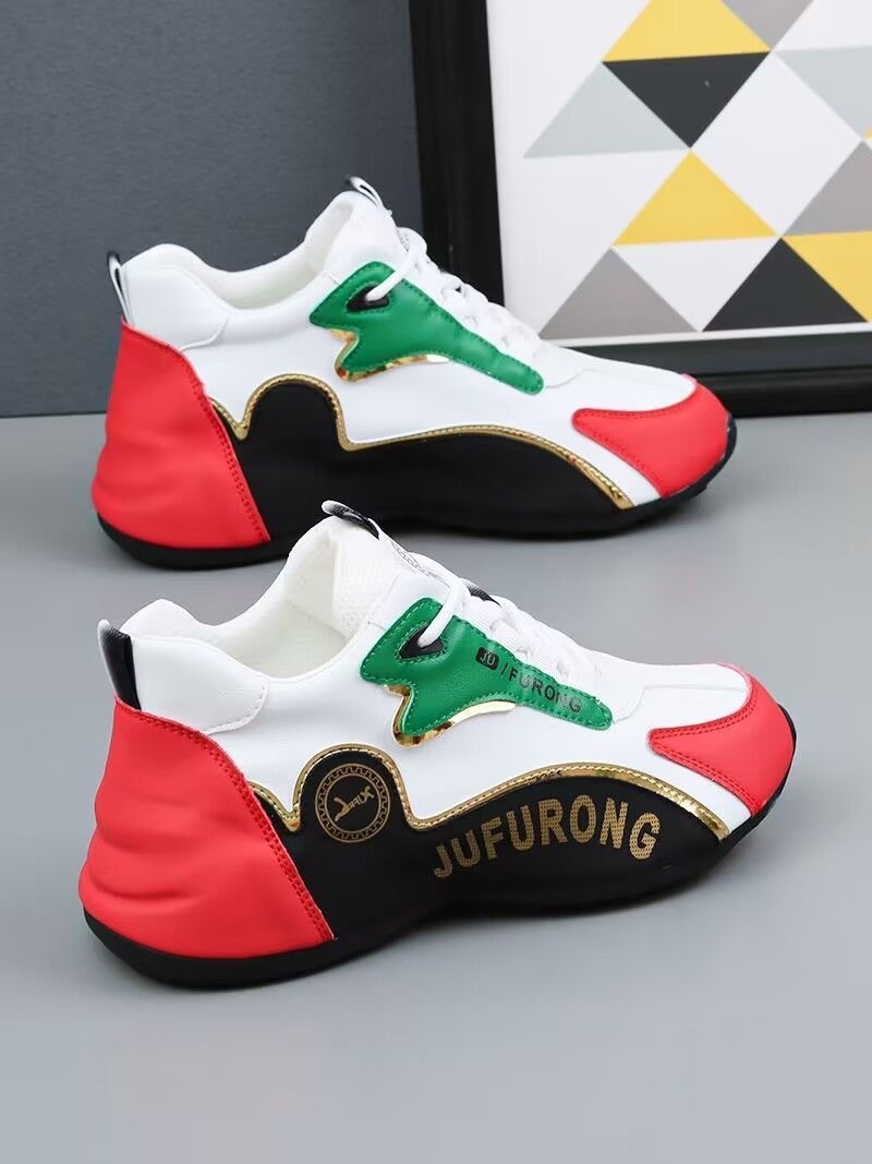 Chaussures pour hommes, baskets blanches unisexes épaisses, chaussures de sport tendance pour le printemps, style populaire sur TikTok, chaussures de papa pour couples_voghion.com