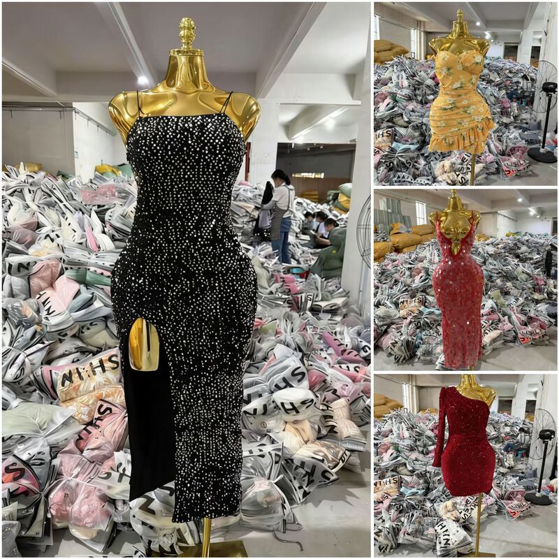 Shein Women's Assorted Sexy Dresses Cross-Border European and American Style Slim Backless Evening Gowns Factory Direct Sale
