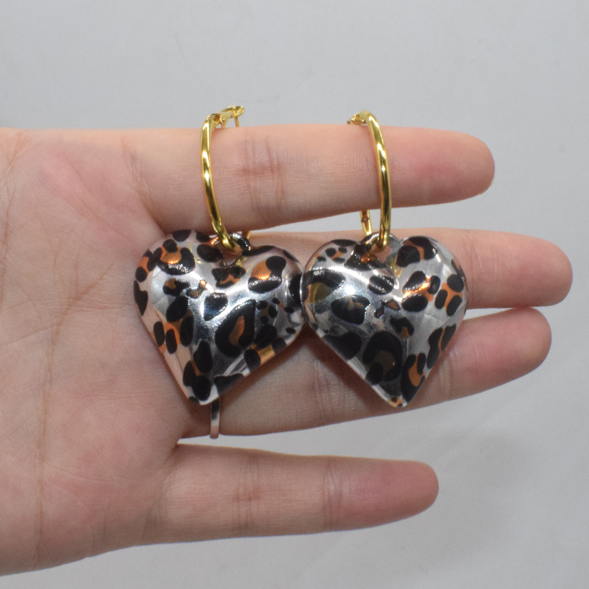 Women's Gender 1 Pair Retro Heart Shape Leopard Alloy Drop Earrings