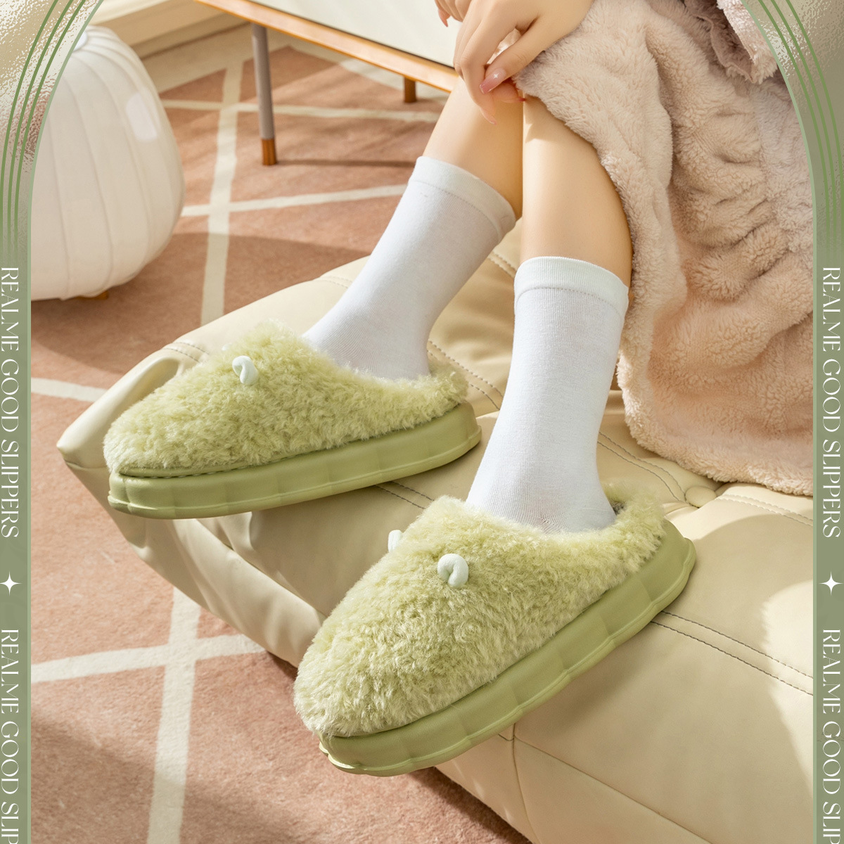 Scarpe da casa da donna in pile di velluto con punta chiusa, estate inverno, camera da letto, ammortizzate, antiscivolo, in memory foam_voghion.com