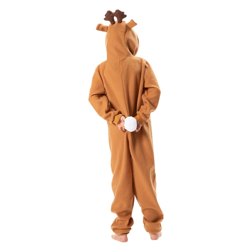 Pijamas navideños de una pieza para niños, trajes de animales de reno, ambiente para eventos, centro comercial, Navidad, novedad de 2024