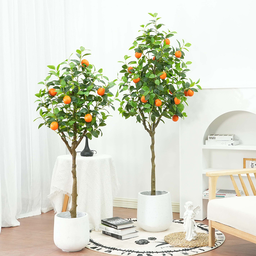 仿真植物橙子树盆栽服装店室内落地桔子树摆件装饰假树绿植盆景