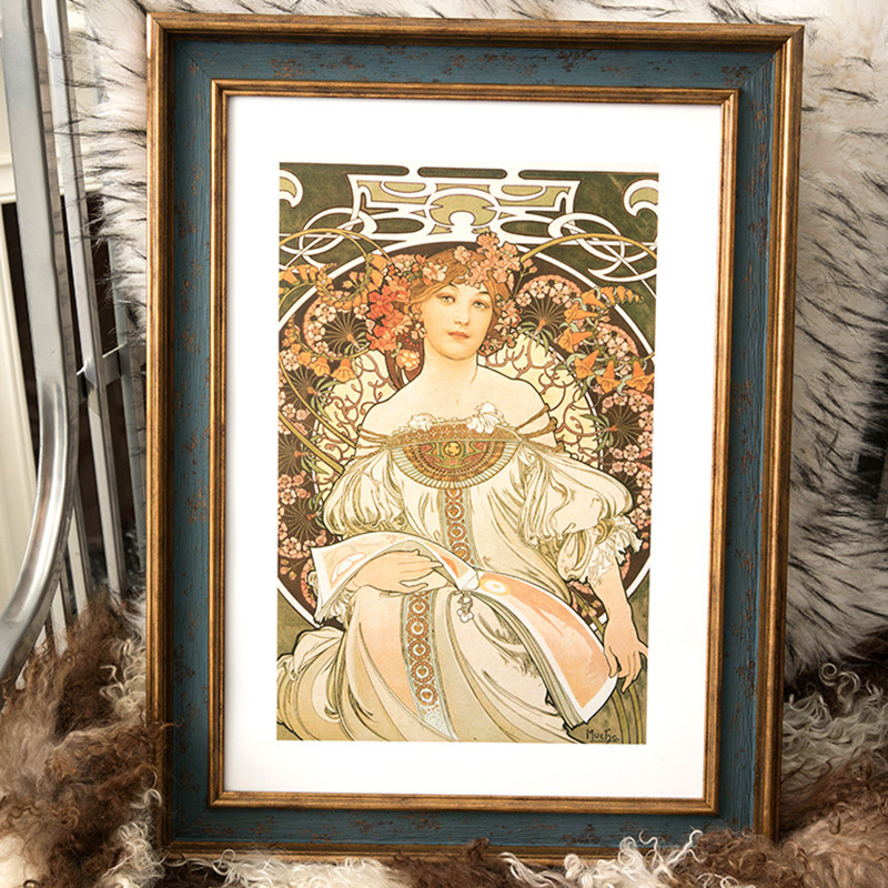 Large picture frame American retro frame photo frame wall 20 inch 16 inch 18 inch 4 open 8K A3 oil picture frame mounted outer frame