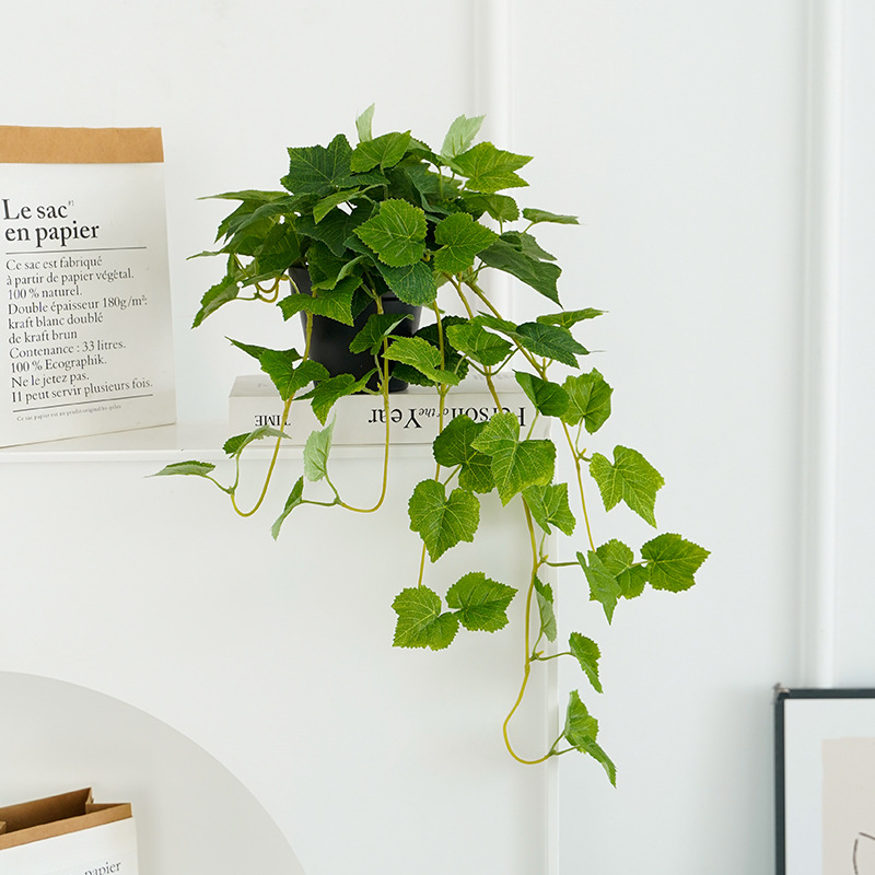 Simulated Amazon green plant potted plant combination Nordic style home decoration closet hanging potted plant vertical strip green plant