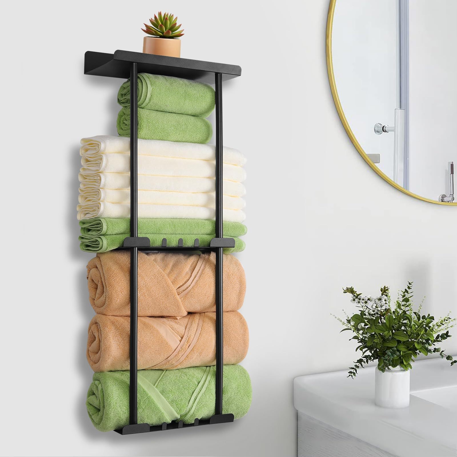 Amazon Bathroom Punch-Free Storage Rack Telescopic Towel Rack Bathroom Shower Wall-Mounted Wall Towel Rack