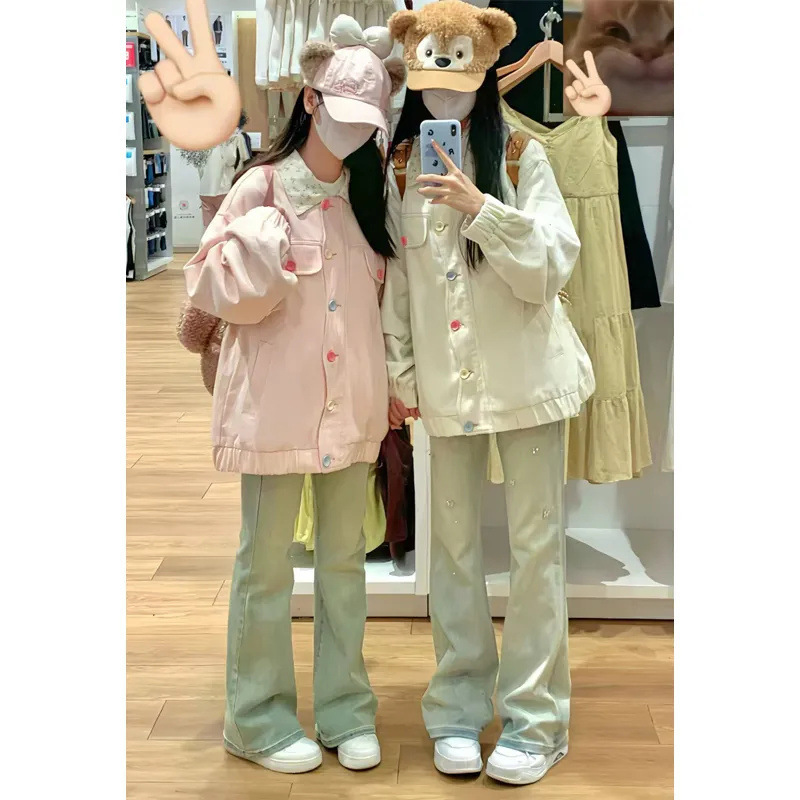 Pink Couple Quality Jacket Irregular Original Niche Trendy Brand Casual Design Jacket Women's Laps Loose apricot Pink Couple Quality Jacket Irregular Original Niche Trendy Brand Casual Design Jacket Women's Laps Loose apricot