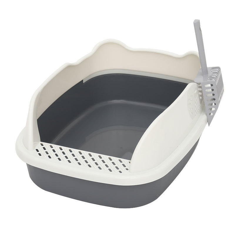 Caja de arena para gatos cuenca de arena de gran tamaño inodoro antisalpicaduras caja de arena semicerrada caja de arena para gatos completamente abierta caja de arena ampliada suministros