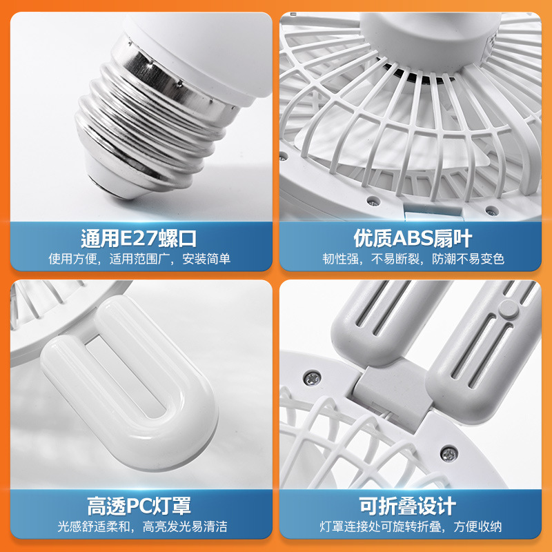 新款跨境热卖风扇灯家用卧室宿舍E27螺口风扇灯遥控调光led风扇灯|undefined