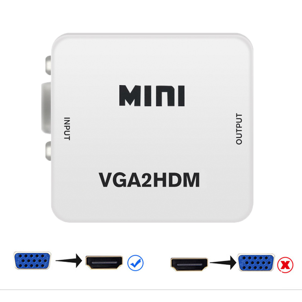 Convertidor de Video VGA a HDTV 1080p de Alta Definición con Salida de Audio de 3.5 mm para Auriculares, para Laptop y Pantalla de Host