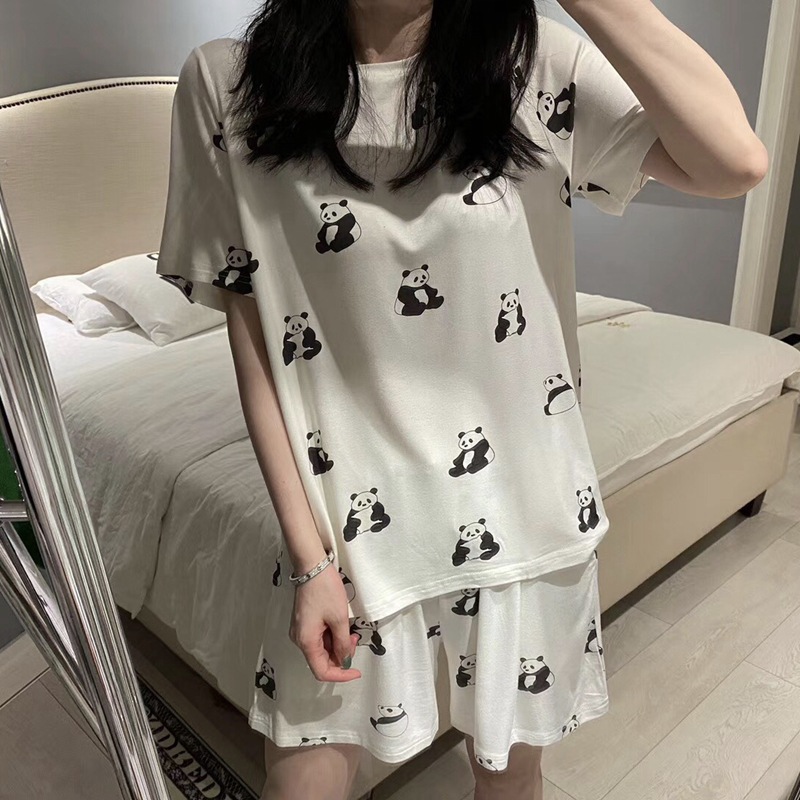 Pijamas mujeres verano suelta más tamaño dulce lindo estudiante pantalones cortos de manga corta se puede usar fuera estilo coreano desgaste del hogar traje