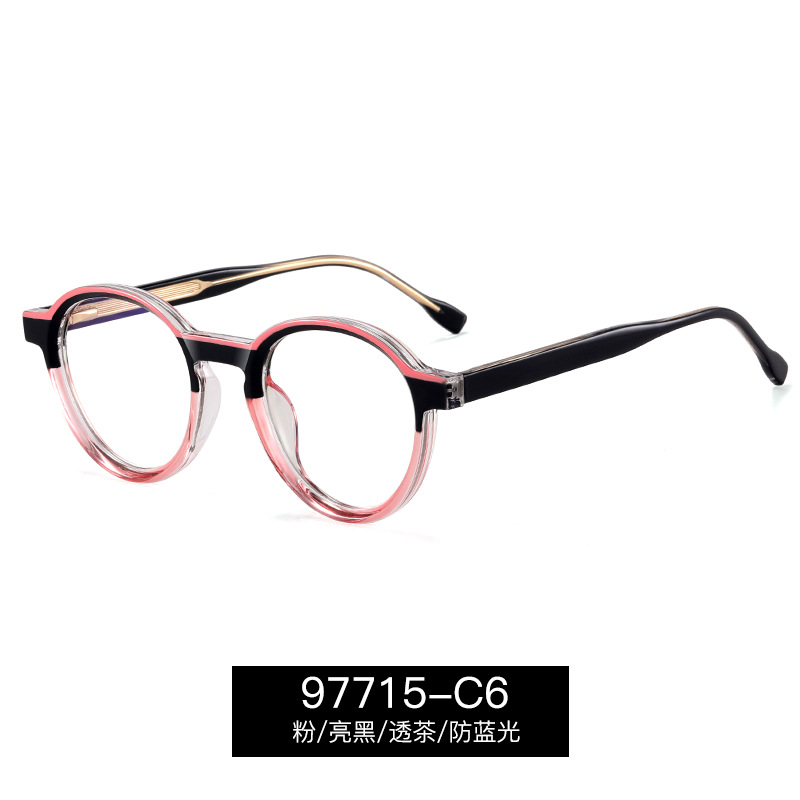 97715 gafas retro gruesa mortaja pierna CP Placa de imitación gafas marco clásico gafas lisas gafas de marco negro europeo y americano