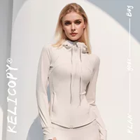Kelicopy спортивная куртка с длинными рукавами с капюшоном для похудения бег Фитнес на открытом воздухе Йога костюм на молнии топ