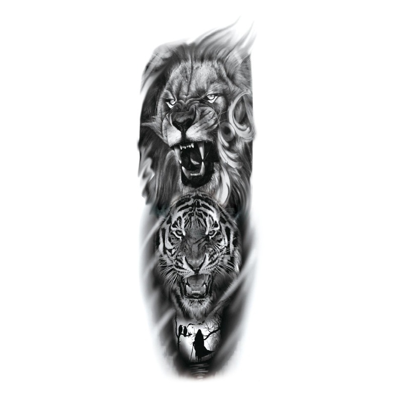 Pegatinas de tatuaje de brazo largo de flor brazo completo tatuaje impermeable tatuaje temporal en stock al por mayor pegatinas de tatuaje de brazo completo