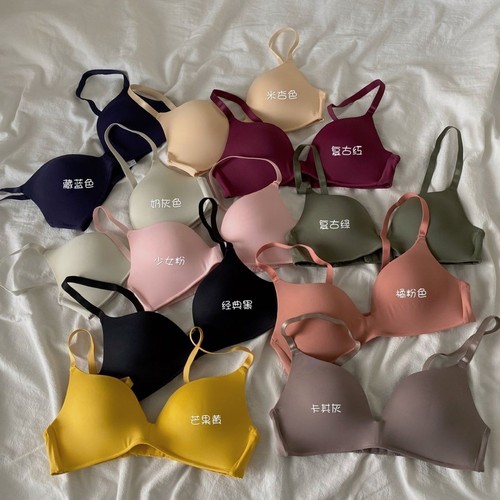 French light-weight underwear, foreign trade, no rims, small breasts, push-up, large, comfortable, high school student bra