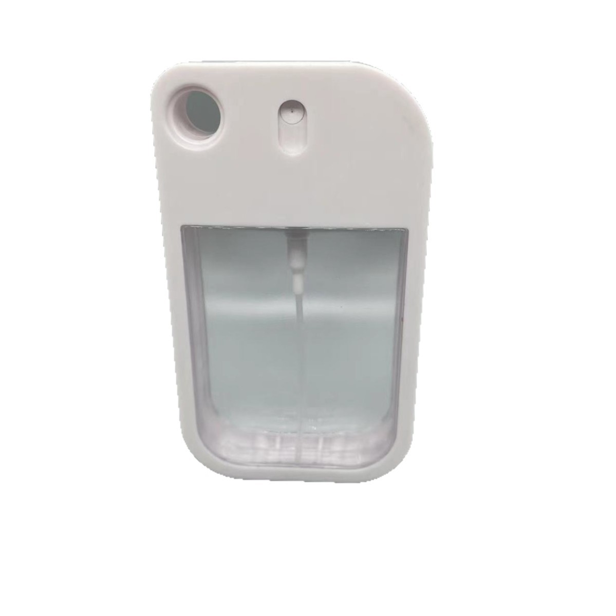 现货50ml卡片瓶洗手液瓶硅胶套挂钩苹果卡片酒精消毒液喷雾瓶