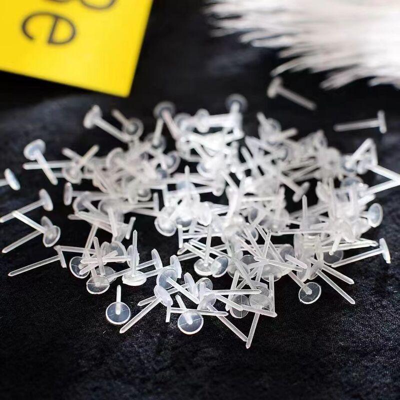 diy handmade material accessories plastic ear pin earring transparent flat ear pin cup needle diy handmade material accessories plastic ear pin earring transparent flat ear pin cup needle