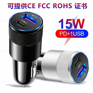 3.1A USB + PD Metal Avtomobil Şarj Cihazı, Alüminium Ərinti, Mobil Telefon üçün