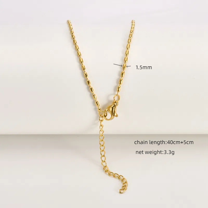 17g Weight Chain Jewelry Making Type 18K Gold Plated Plating Material Chain Necklace Classification 1 Piece Quantity Titanium Steel Material Geometric Pattern All Seasons Season Polished Finish Plating Design Simple Style Style 1 Piece Titanium Steel 18K Gold Plated Polished Chain Necklace Chain Simple Style Geometric 15