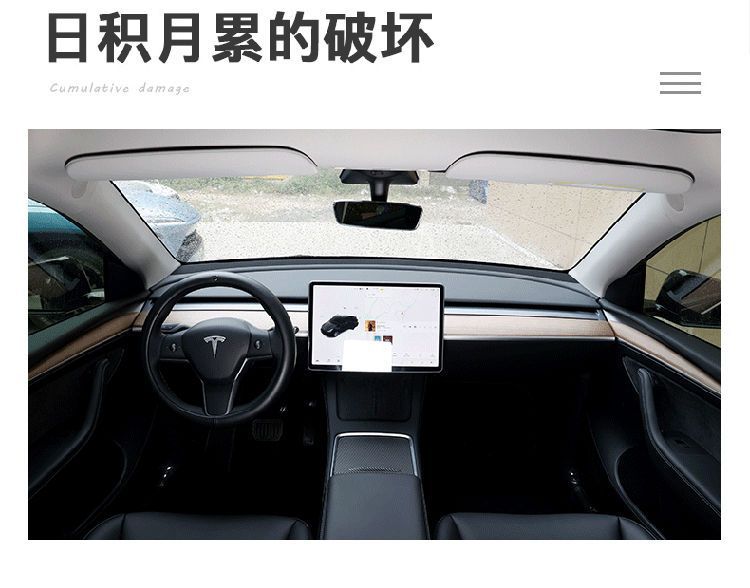 Suitable for Tesla Model 3/Y Car Door Dashboard Decorative Strip Accessories Carbon Fiber Center Console Protection Interior Decoration