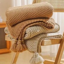 北欧复古大吊穗编织毯民沙发毯午睡毯宿床尾毯床尾巾搭毯床旗盖毯