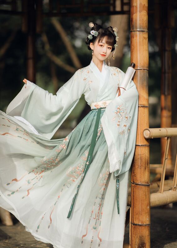 Women Chinese Hanfu Green Pink Fairy Dresses Princess photos Han Ming Tang shooting dance waist Ru Women Chinese Hanfu Green Pink Fairy Dresses Princess photos Han Ming Tang shooting dance waist Ru