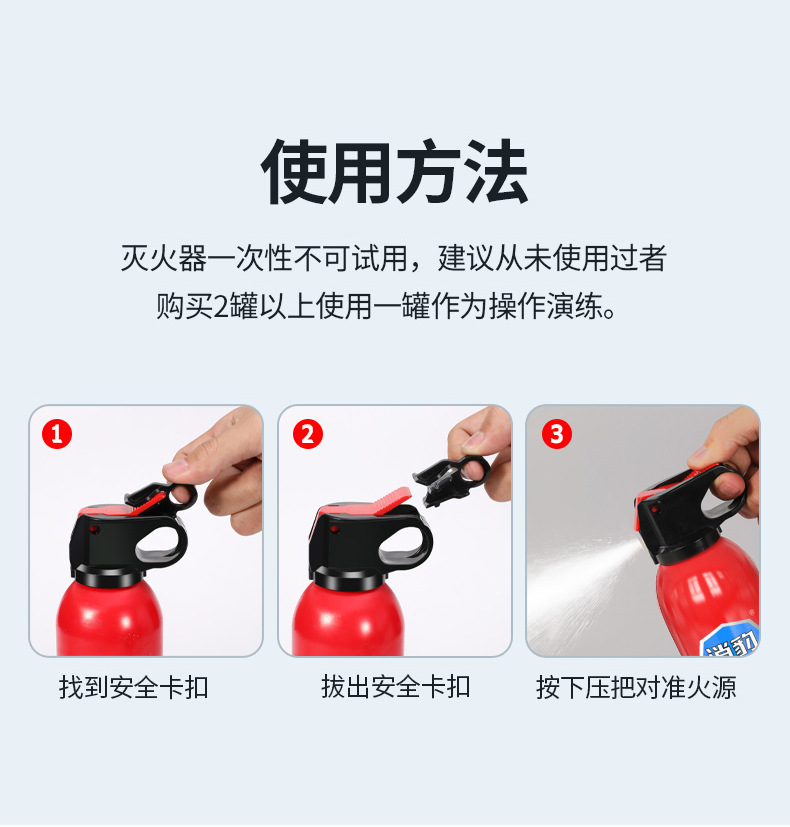 Car 13B water-based car fire extinguisher 600ML household portable fire extinguisher car annual inspection fire fighting equipment