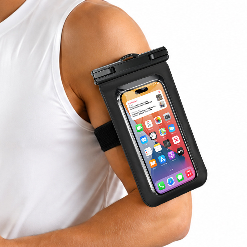 Cross-Border Mobile Phone Waterproof Bag That Can Be Tied to the Arm, Waterproof Arm Bag for Outdoor Rafting, Photography, Swimming, Diving, Mobile Phone Waterproof Case