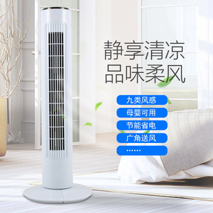 Suitable for Spot Direct Sales Tower Fan 110 Bladeless Electric Fan Household Vertical Silent Building Fan English American Standard