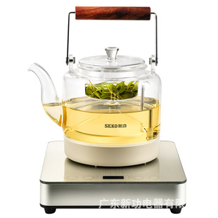 Seko New Home bottom automatic water kettle glass teapot steam spray electric tea stove W27