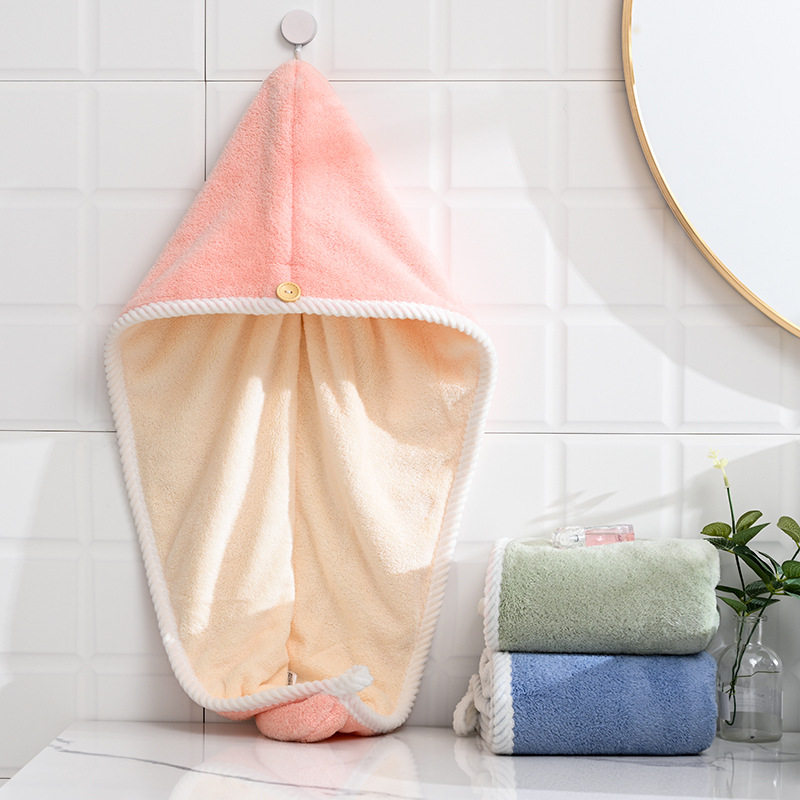 干发帽女新款双层珊瑚绒干发巾吸水速干学生宿舍浴帽擦洗头发毛巾