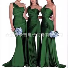 跨境拍照服装亚马逊速卖通外贸伴娘服网站热销款单件鱼尾晚礼服女