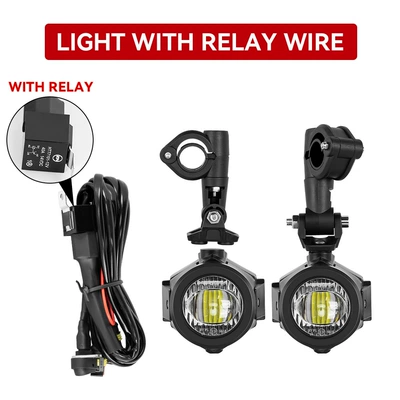 Motorcycle headlights, headlights light, work light suitable for - a-pair-of-spotlights-relay