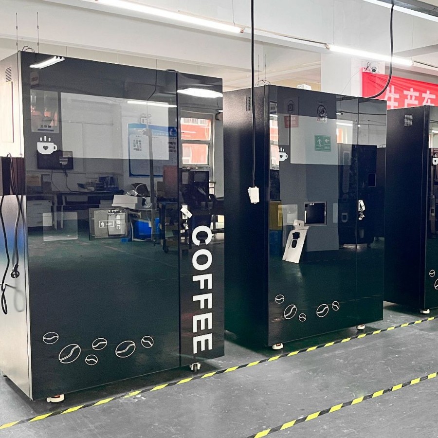 Máquina expendedora de café de autoservicio no tripulada 24 horas con una amplia variedad de bebidas de hielo y sistema de datos gratuitos