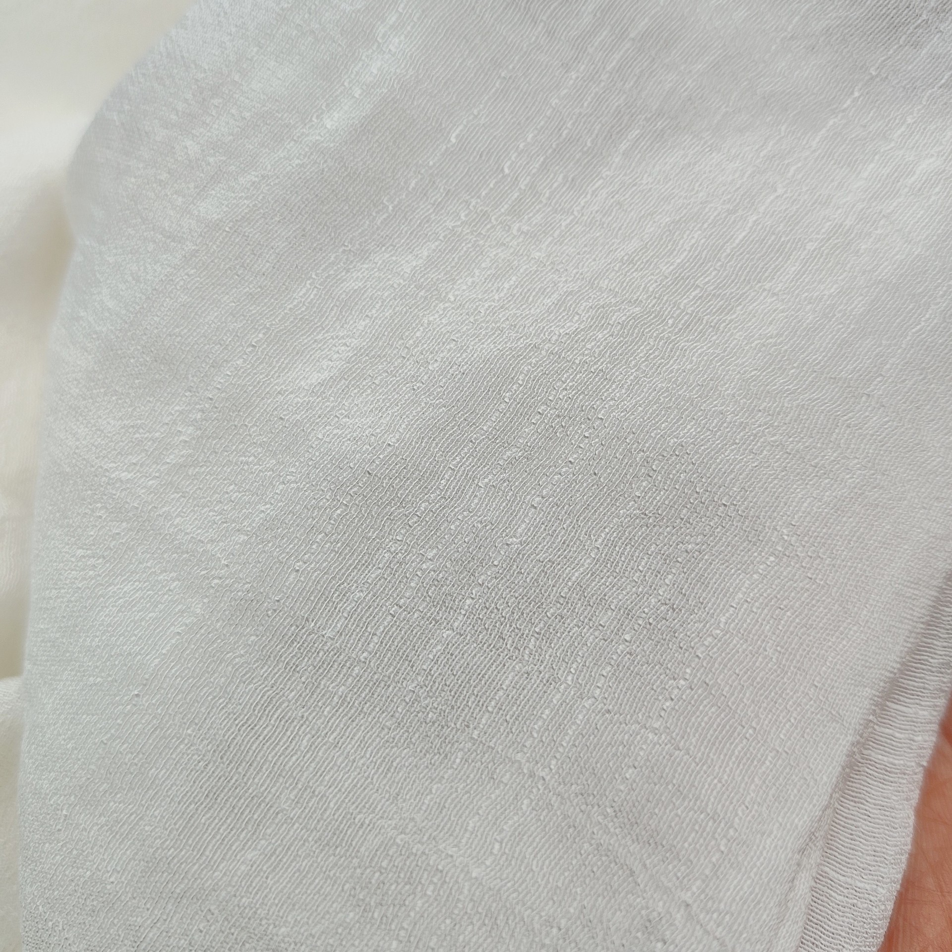 竹节棉绉白色天丝竹节棉皱仿麻竹节衬衫面料