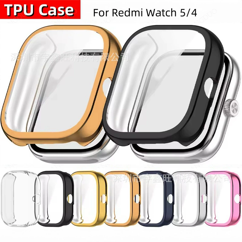 Применимо для часов Redmi Watch5 Корпус с гальваническим корпусом для часов TPU мягкий корпус красный рис 4 защитный чехол