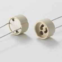 GU10专用陶瓷灯头插座带硅胶线白色米黄色灯具配件