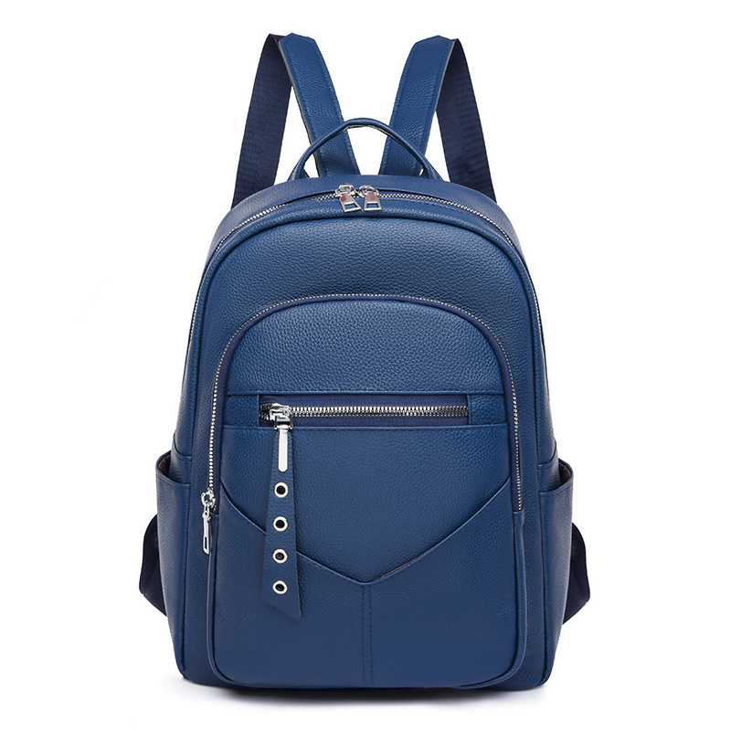 2024 nuevo casual de alta calidad de las mujeres de la PU mochila simple contraste de color urbano viaje mochila de moda