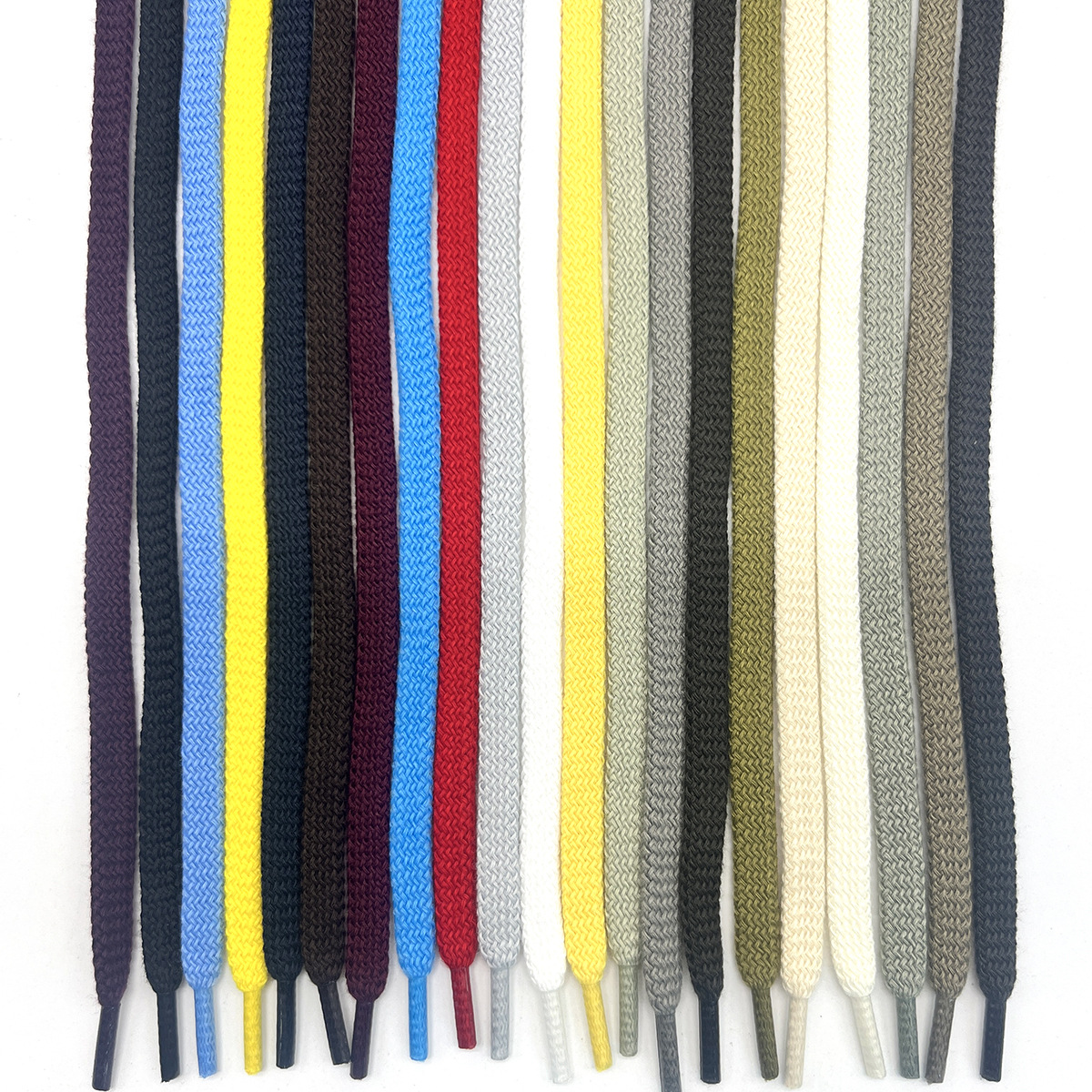 120 colores 7mm poliéster de color sólido hueco engrosado zapatos deportivos planos cordones de zapatos de algodón de color casual versátil cordones planos