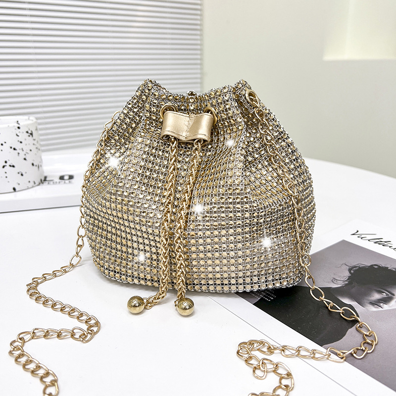 2026 New Women's Bags Trendy Stylish Bags with Diamond Texture Shoulder Bags Fashionable Chain Bags Crossbody Bucket Bags