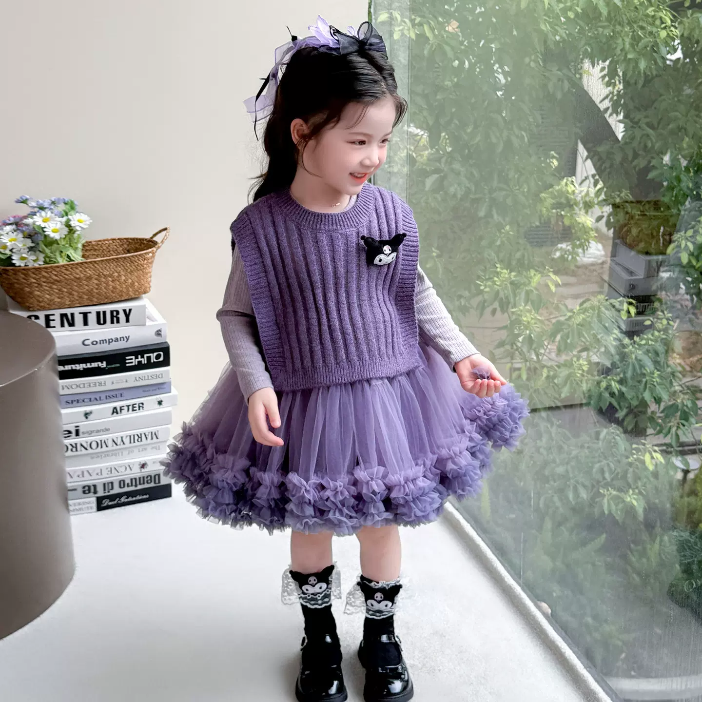 女童毛衣马甲两件套连衣裙2025秋季新款韩版小香风套装代发童装潮