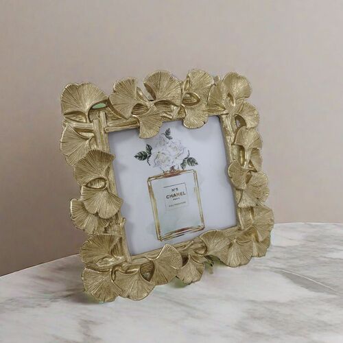 Nordic resin photo frame ginkgo leaf gold living room exhibition hall creative photo frame table soft decoration home furnishings