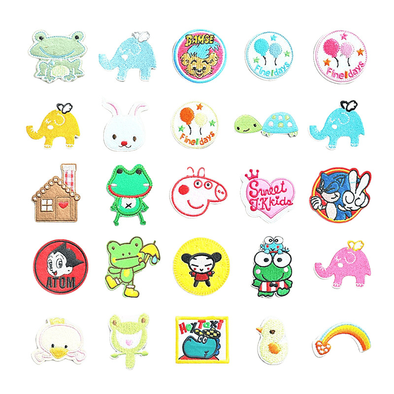 厂家直销 卡通款布贴 装饰绣贴 缝补丁 多款可选绣花背包蝴蝶结