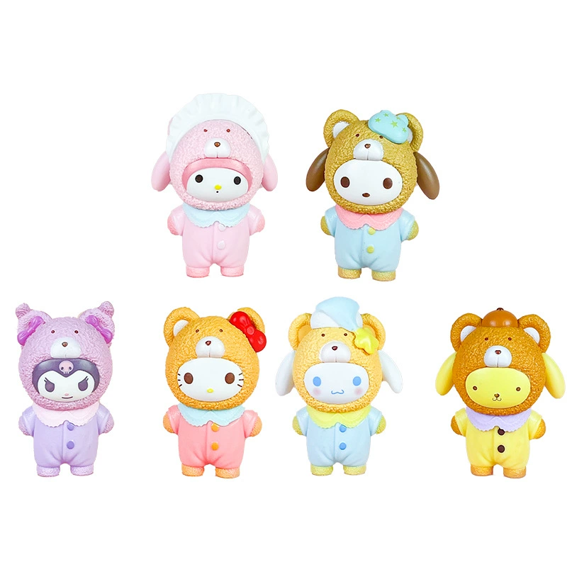 Анимационная фигурка Sanrio слепая коробка латте семья Куломи Мелоди собака Пачи модная игрушка модель девушка сердце